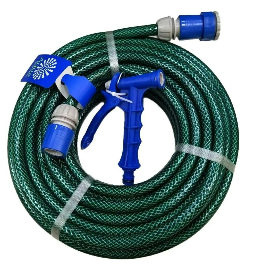 Aqua Systems 12mm x 15m Garden Hose Spray Nozzle Yard Gardening Cleaning Water