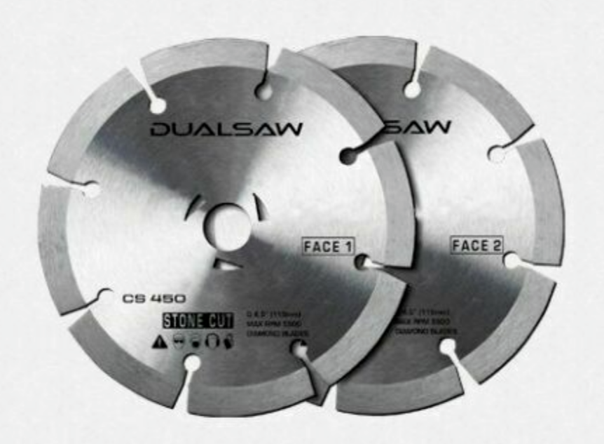 Renovator DualSaw CS450 Stone Cut Diamond Cutting Blades With Free Guide Set