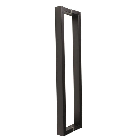 Lane Square Pull  Handle Entrance Front Door Set Fixings Matte Black 620mm