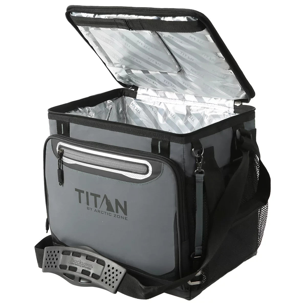 Titan By Arctic Zone 40 Can Cooler Insulated CollapsibleCamping Hiking Bag Grey
