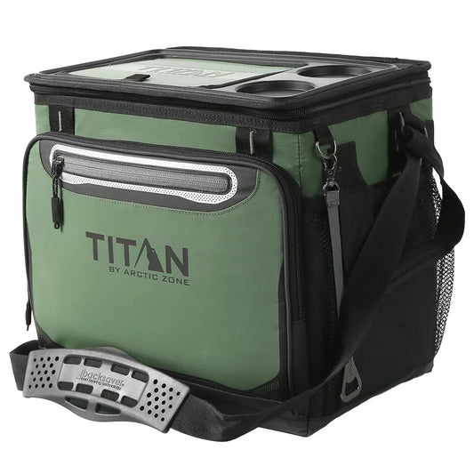 Titan By Arctic Zone 40 Can Cooler Insulated CollapsibleCamping Hiking Bag Green