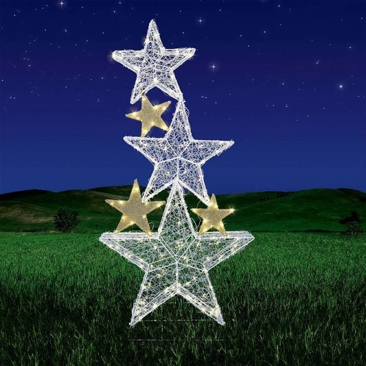 Lytworx Christmas Decor Festive Stars Warm White 196 LED Low Voltage  152cm