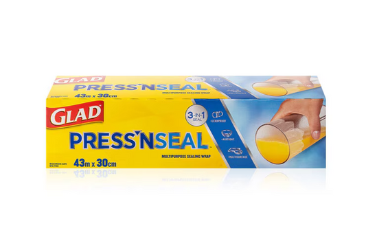 Glad Press 'N Seal Sealing Wrap Food Wrapping Cover Multipurpose 30CM x 43M