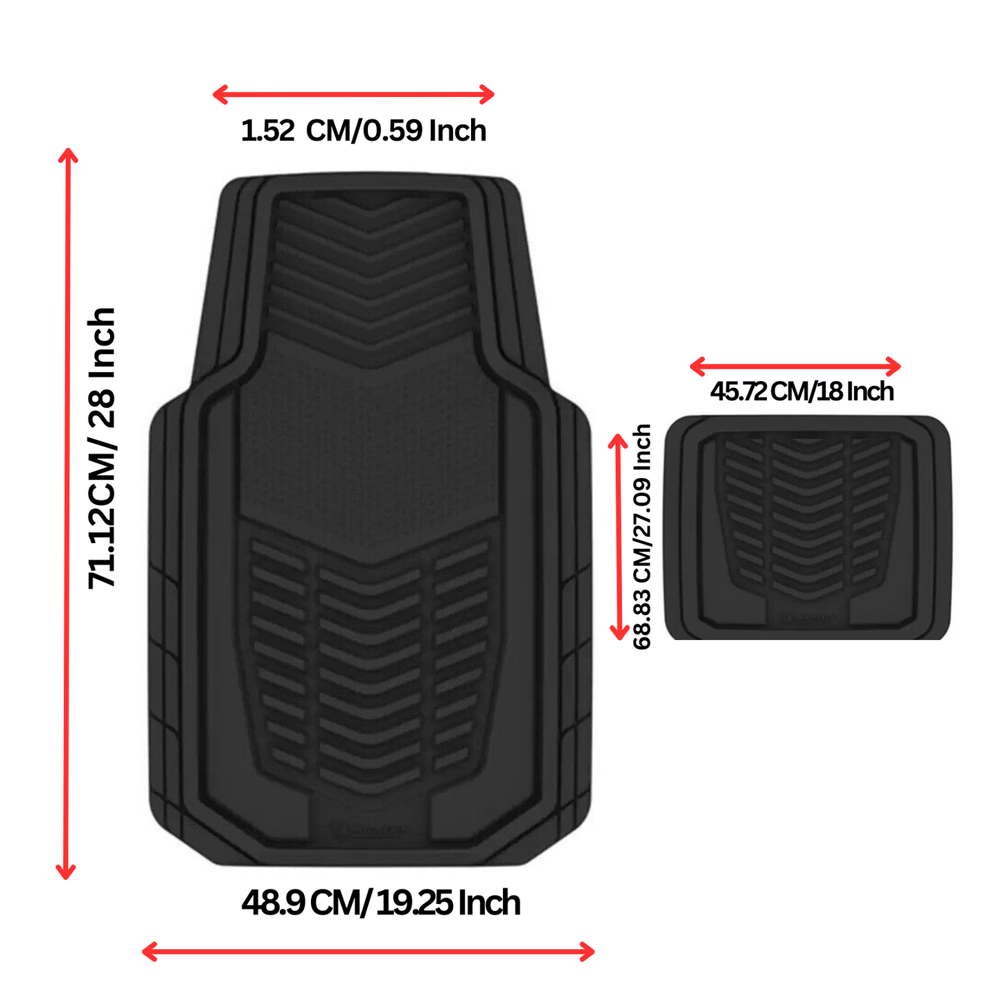 Michelin Universal Car Floor Mat Set Carpet Rubber Smart Trim for Vehicle 4PCS