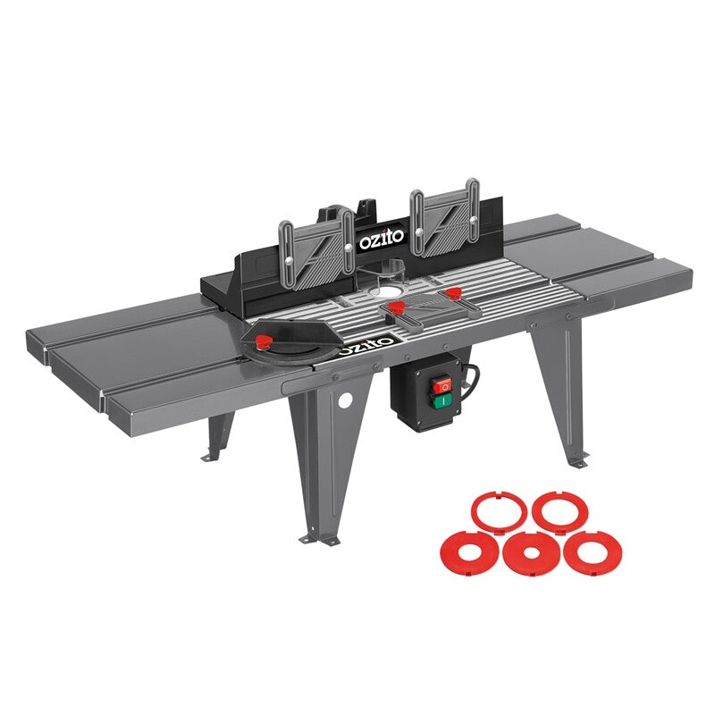Ozito Router Table Cast Aluminium Sliding Mitre Extendable Extensions Dust Port