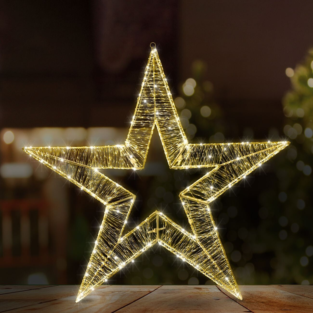 Arlec LED Metal Star Silhouette Wire Battery Powered Christmas Decoration