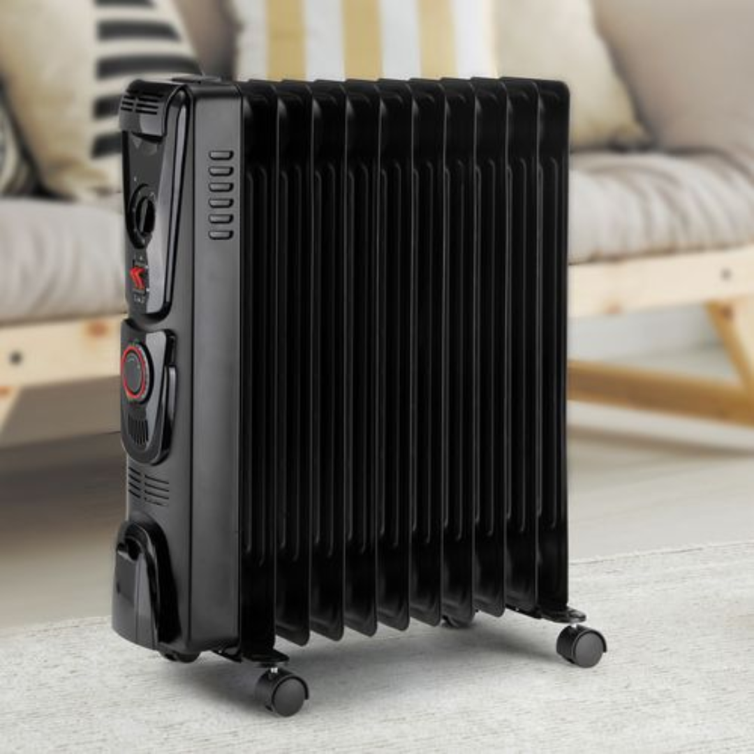 Arlec 11 Fin Oil Heater With Adjustable Thermostat 24 Hour Timer 2400W