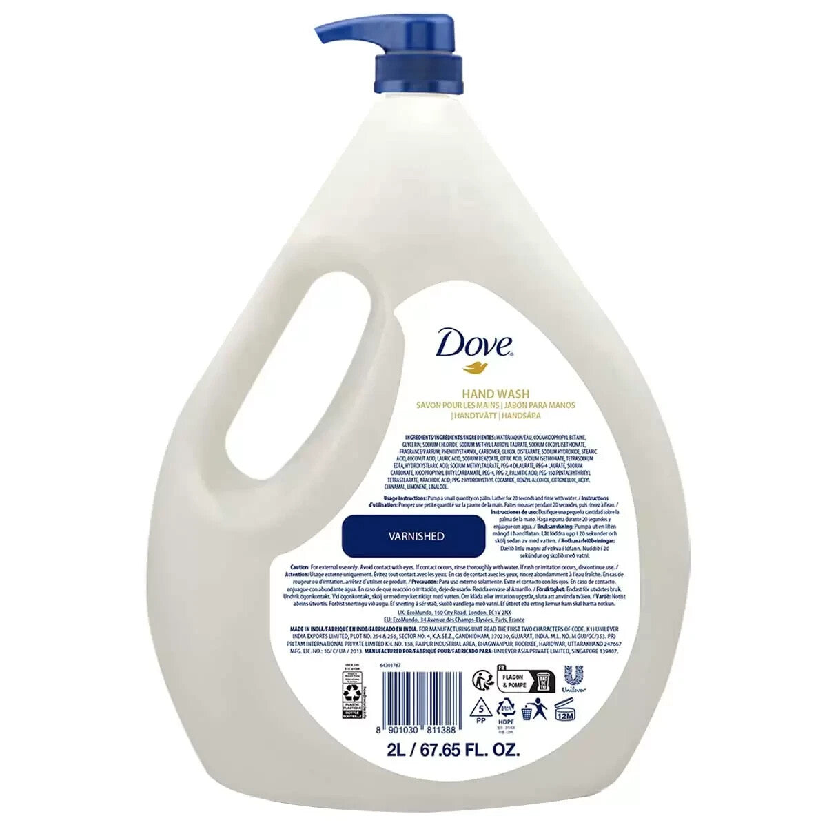 Dove Handwash 2L Hydrating Care Gentle Cleanser Hand Liquid Moisturising Soap