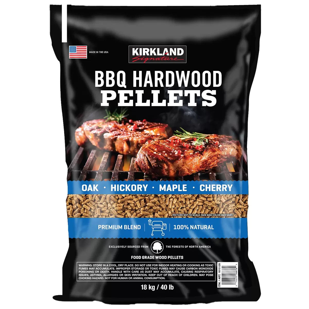 Kirkland Signature Premium BBQ Hardwood Pellets All Natural Hickory Smoker 18kg