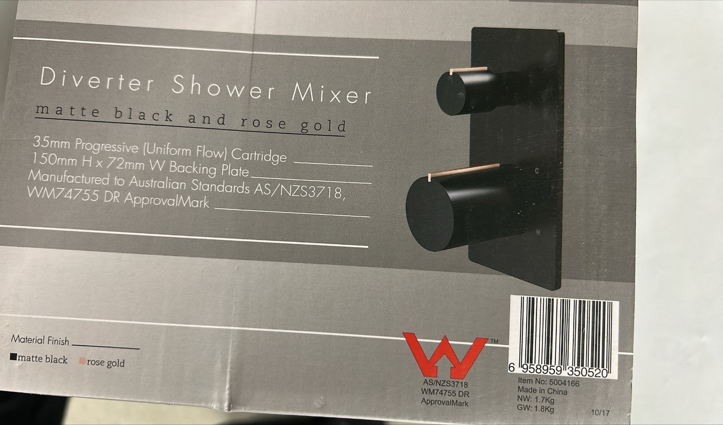 Mondella Signature Shower Diverter Mixer Bathroom Watermark WELS