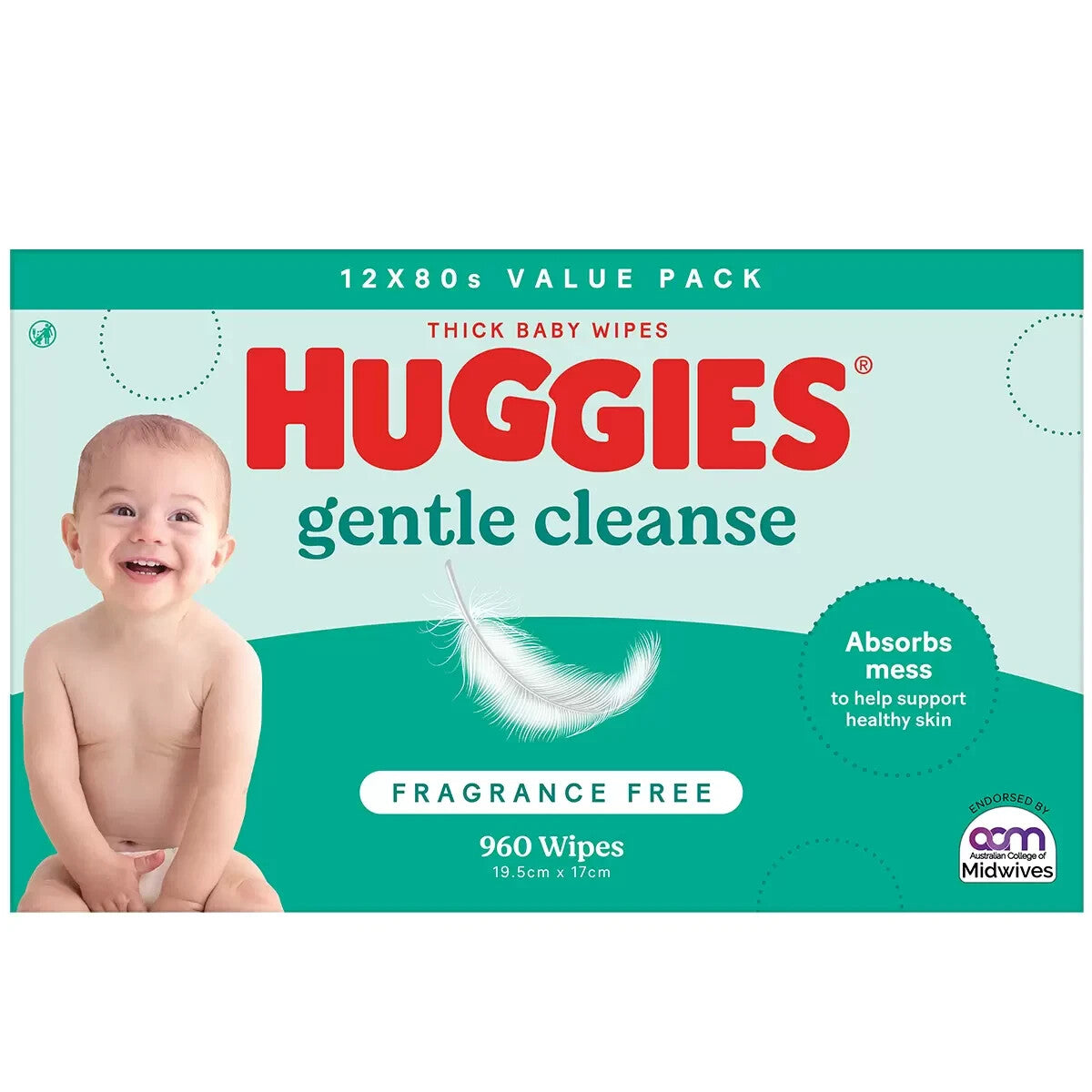 Huggies Fragrance Free Baby Wipes Dermatologically Tested 24 x 80 Wipe 2 Pack