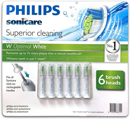Philips Sonicare Replacement Electric Toothbrush W Optimal Heads Genuine 6 Pack