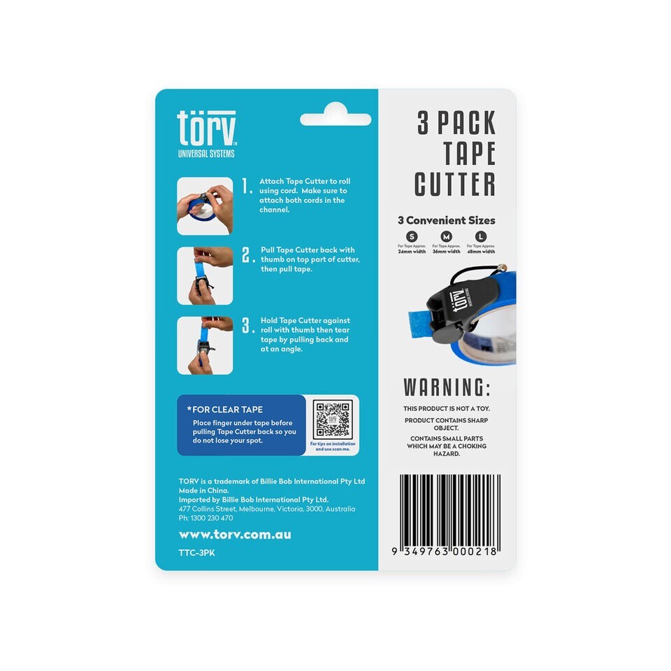Torv Packing Tape Cutter Roll Packaging Tapes Dispenser Gun Holder 3 Pack