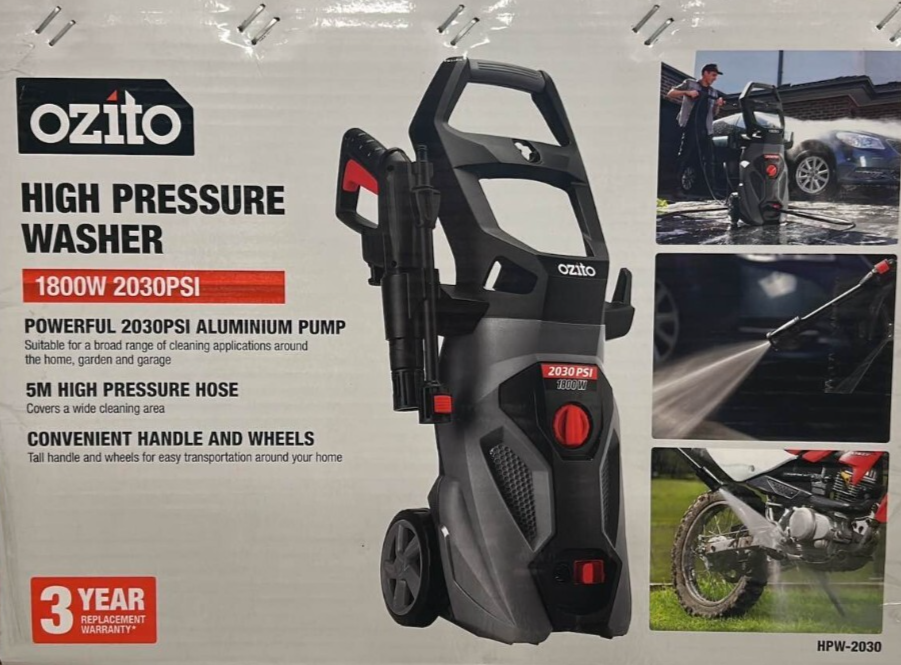 Ozito Pressure Washer Cleaner 1800W Electric Water Adjustable Spray 2030PSI