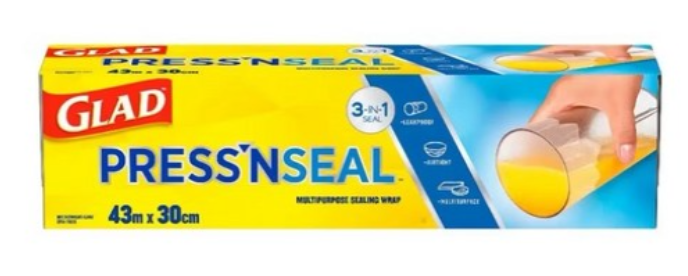 Glad Press 'N Seal Sealing Wrap Food Wrapping Cover Multipurpose 30CM x 43M