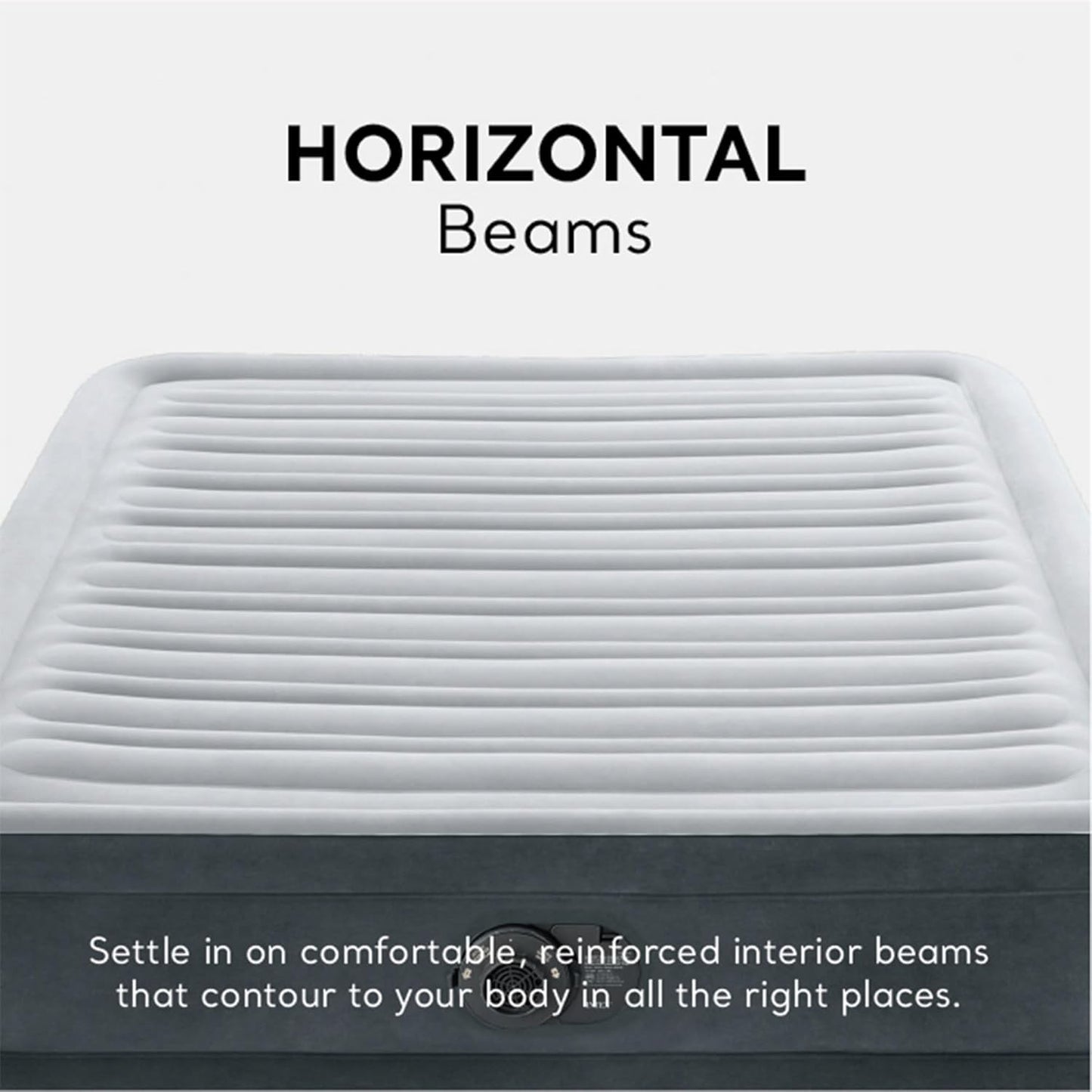 Intex Double Air Bed Deluxe Inflatable Camping Mattress Inbuilt Pump 33cm