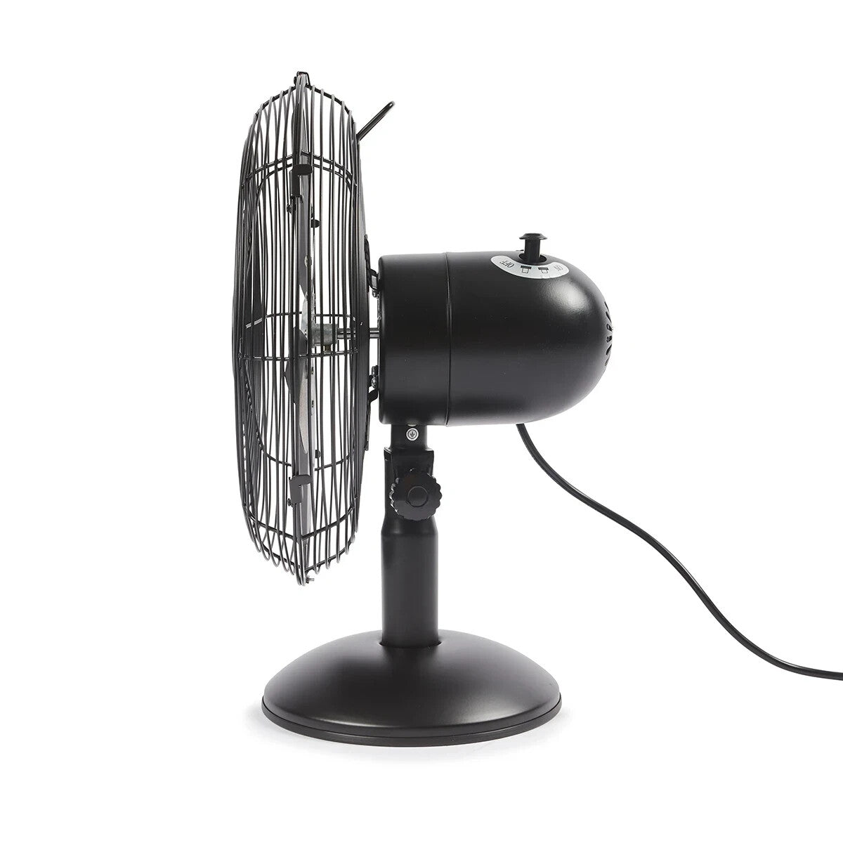 Desk Fan 30cm Tilt Adjust Speed Bench Air Cooler Oscillating Metal Black