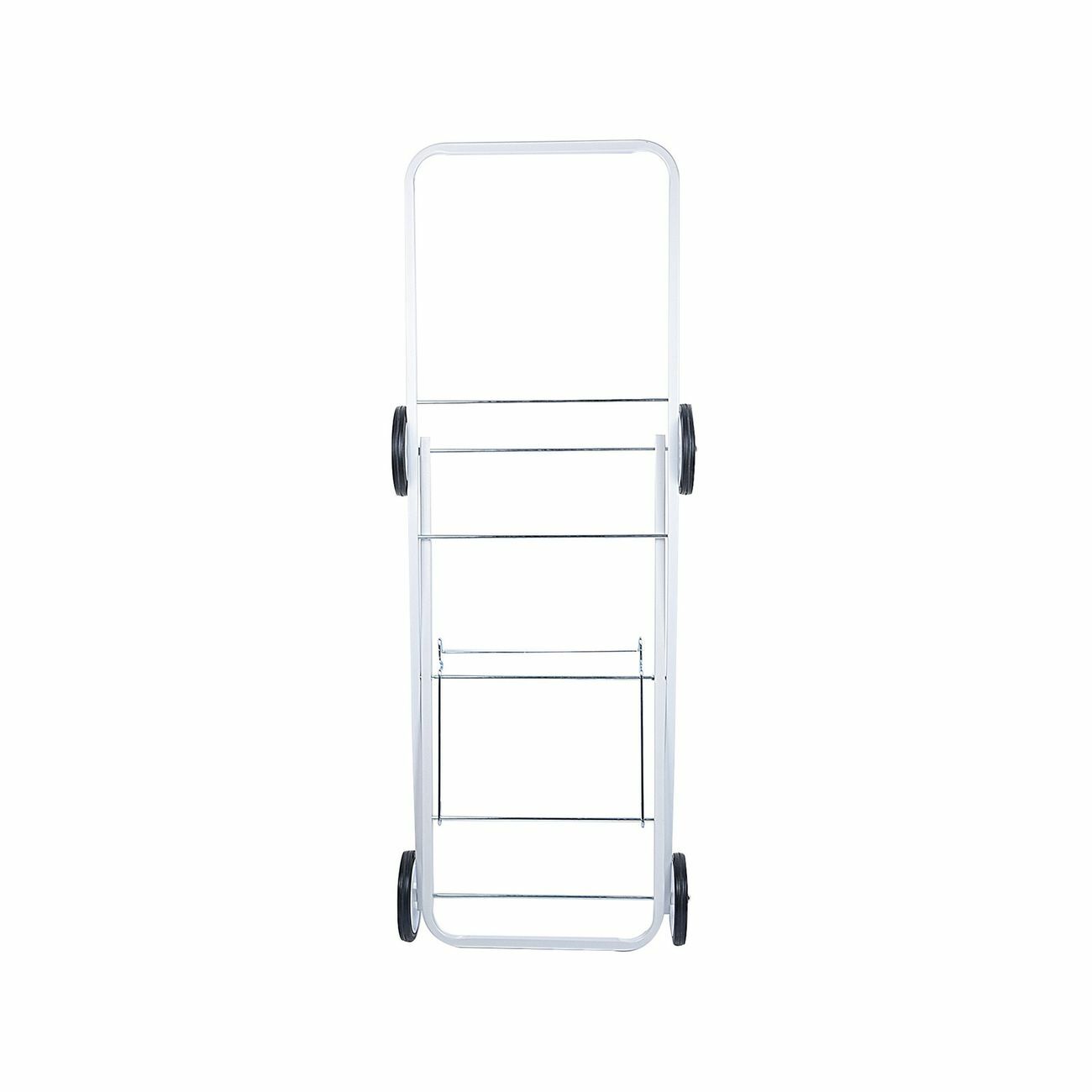 Sunfresh Folding Laundry Trolley Cart Clothing Collapsible White Steel
