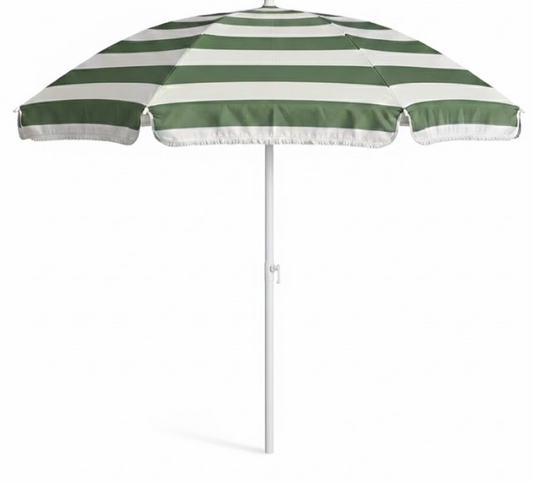 Marquee Beach Umbrella 2M Portable Canopy Sunshade Sun Protection Green Stripe