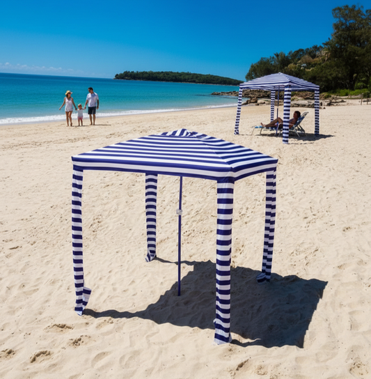 Coconut Grove Beach Cabana Canopy Blue Umbrella Tent Sun Shade Shelter 2M Wide