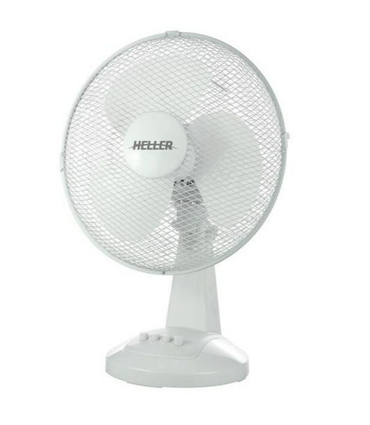 Heller 40cm Desk Fan Table Adjustable Tilt Portable Oscillating 3 Speed Setting