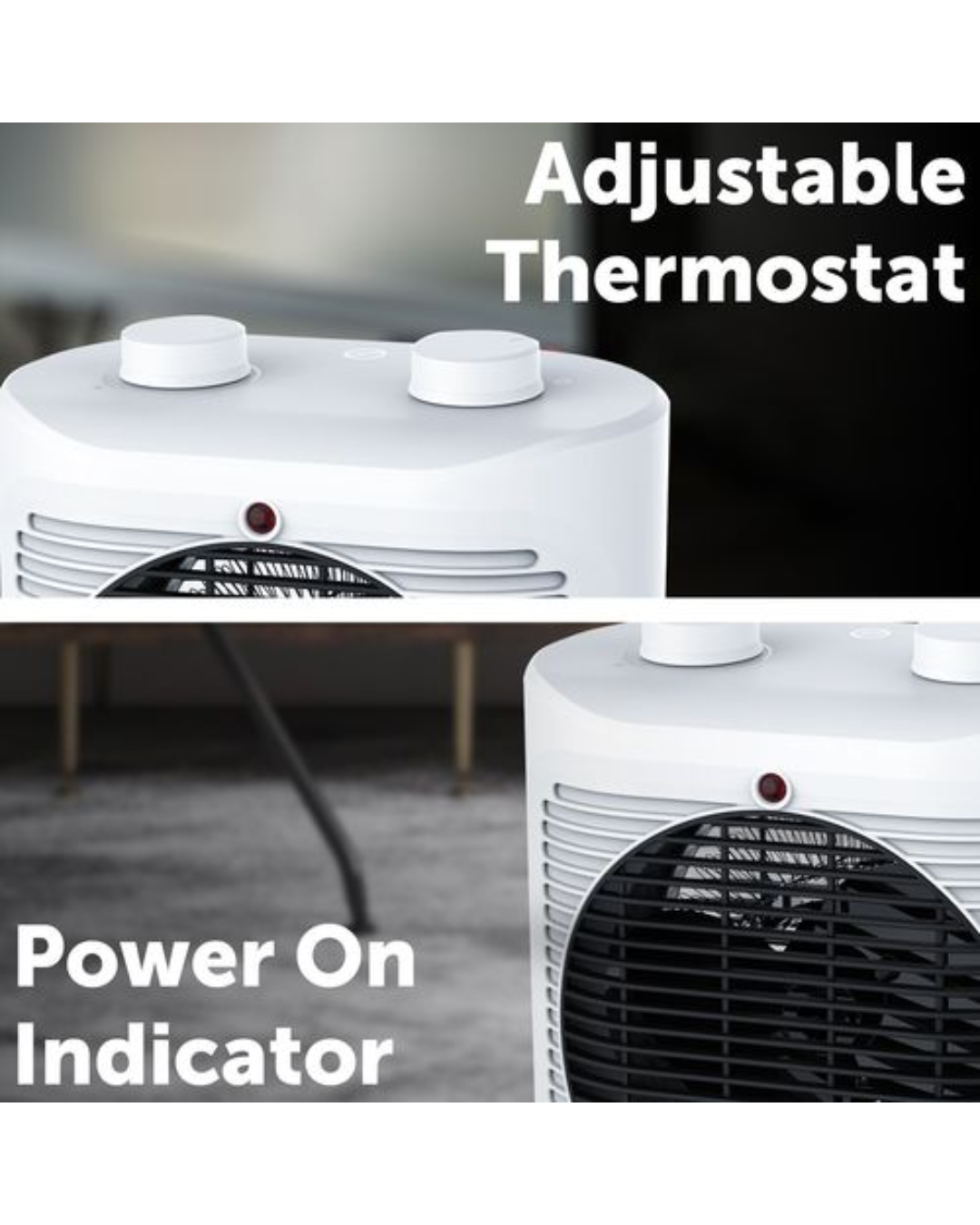Arlec Electric Fan Heater with Adjustable Thermostat Portable 2400W