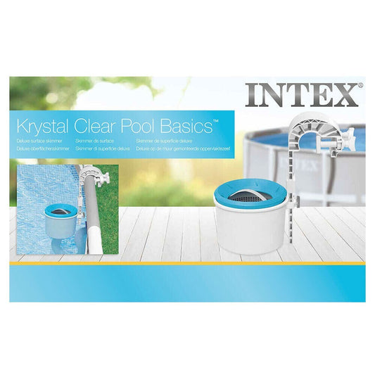 Intex Deluxe Swimming Pool Surface Skimmer Basket Wall Mount Above Ground Debris