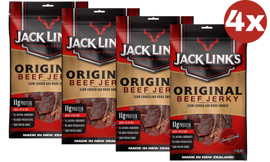 4x Jack Link's Original Beef Jerky Protein Snacks Made In New Zealand 310g