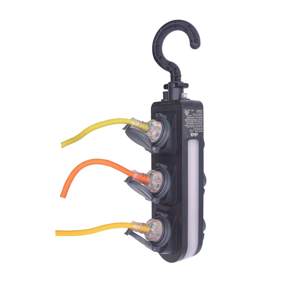 Click 5 Outlet Garden Stake Light with Sensor Yard Outdoor Powerboard IP55