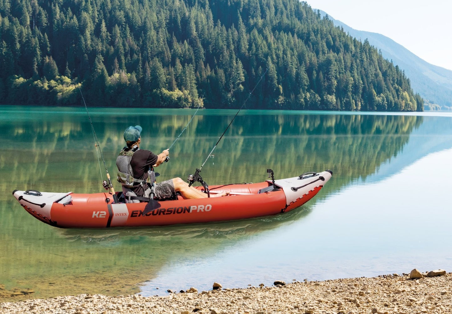 Intex Excursion Pro K2 Inflatable Kayak Canoe River Lake Boat Water Sport Oars