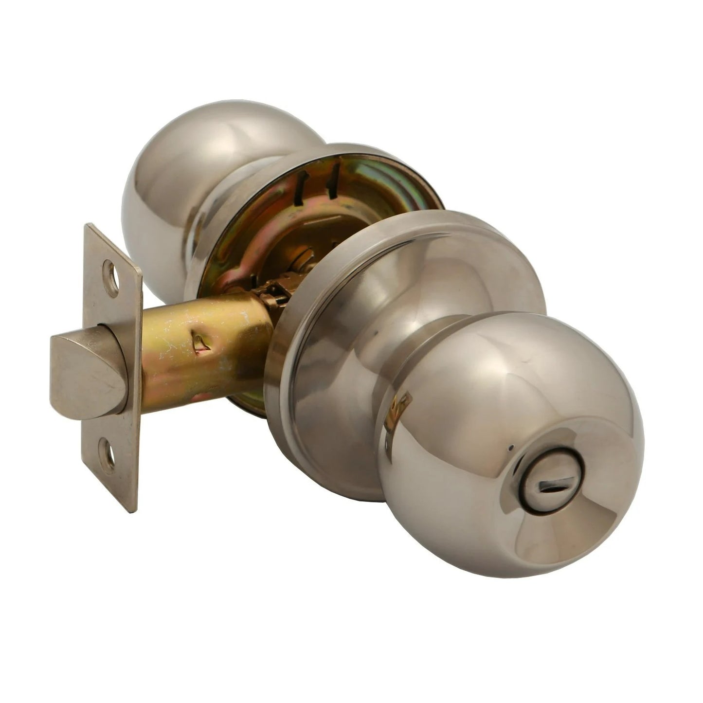 Ikonic Ruby Privacy Set Door Knob Lock Handle Bedroom Bathroom Bright Chrome