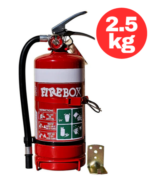 Firebox 2.5kg Fire Extinguisher with Bracket Dry Chemical Powder Vehicle Wall