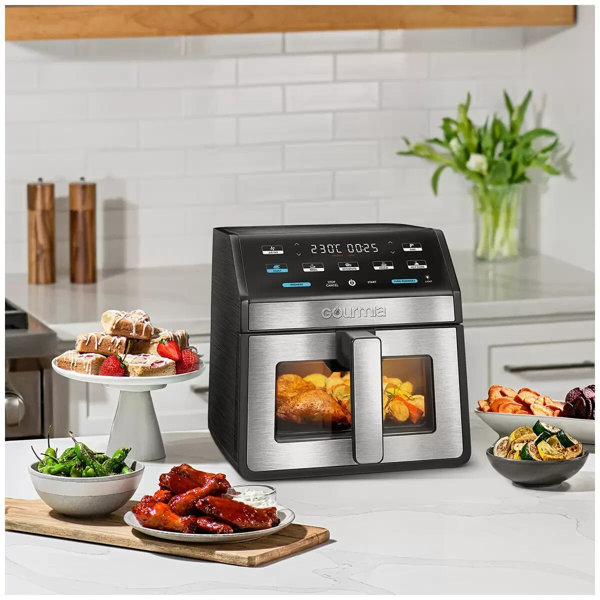 Gourmia 7.6L Multifunctional Air Fryer with FryForce 360° Non Stick Tray GAF858