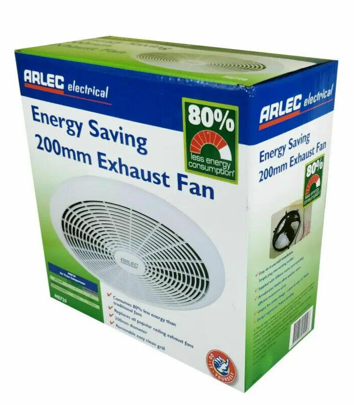 Arlec Ceiling Exhaust Fan Bathrooms Kitchen Ventilation Powerful Electric 200mm