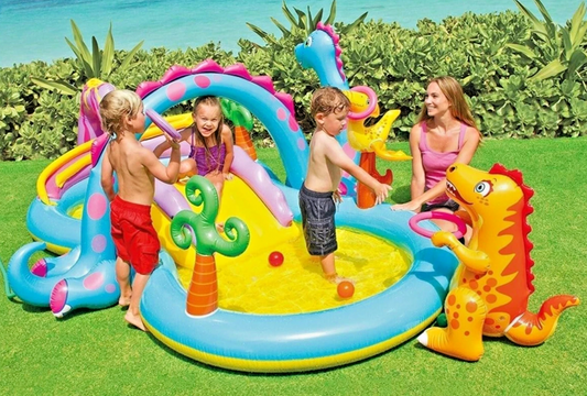 Intex Inflatable Water Slide Dinoland Play Center Sprayer Kids Swimming Dinosaur