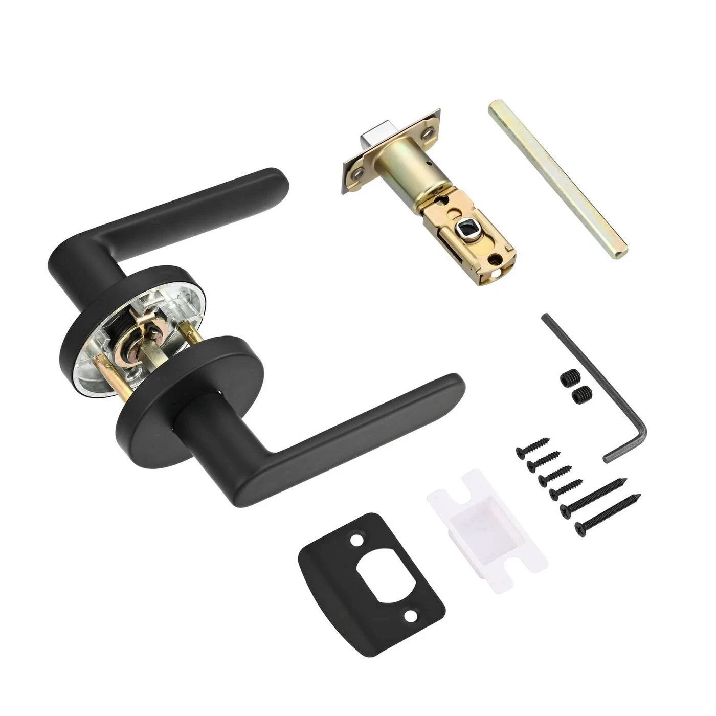 Ikonic Oslo Privacy Lever Set Door Lock Handle Bedroom Office Locking Matte Blac