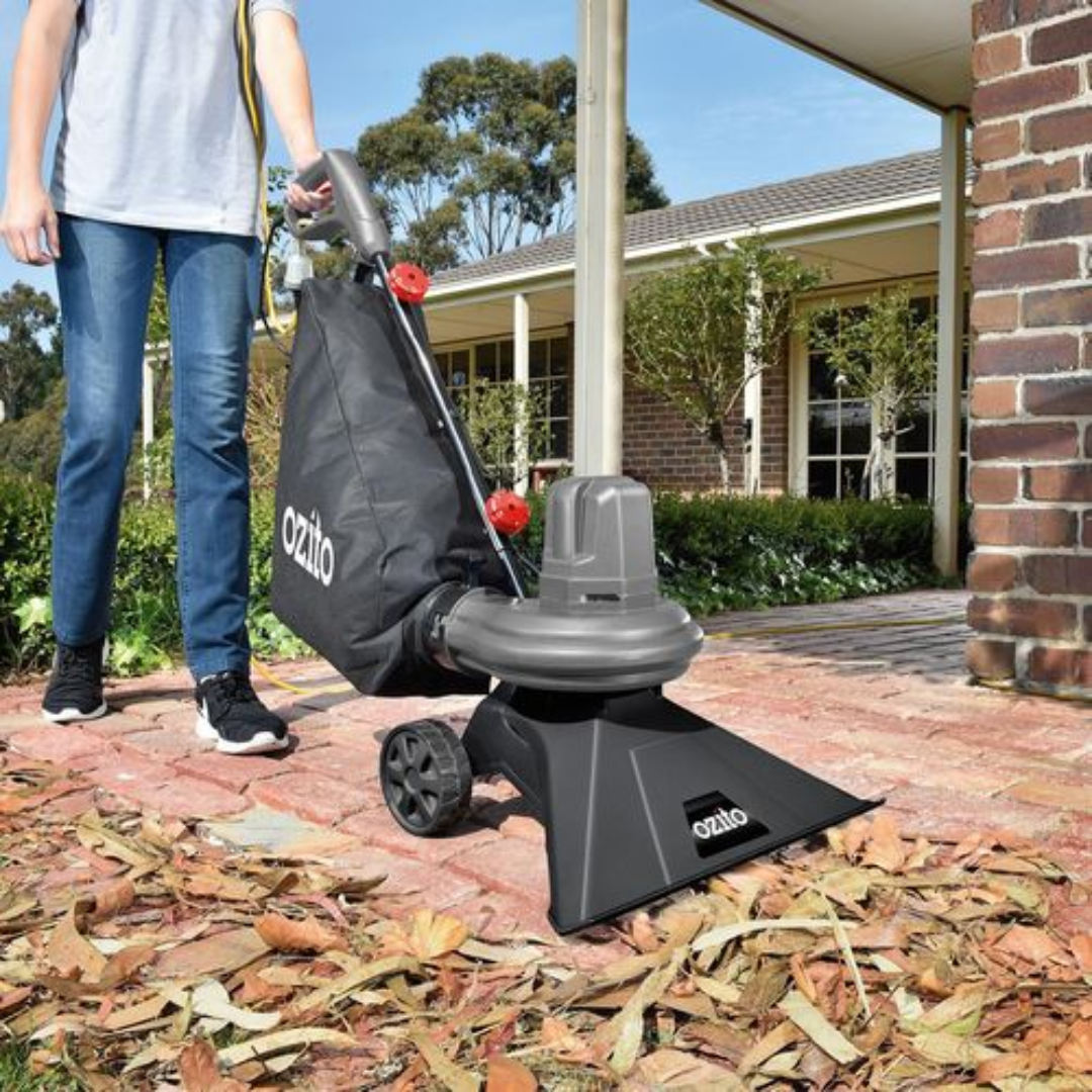 Ozito Corded Garden Vacuum Mulcher Electric Blower Cleaner with Wheels 1600W