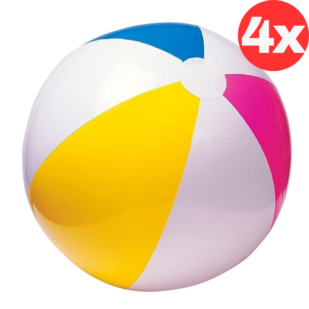 4x Intex Inflatable Beach Pool Ball Glossy Vinyl Panel Swimming Water Toy 24"