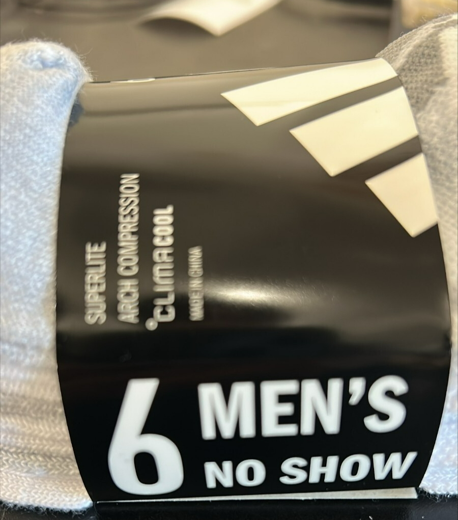 Adidas Men's No Show Socks Superlite Compression Size 6 - 12 White 6 Pairs