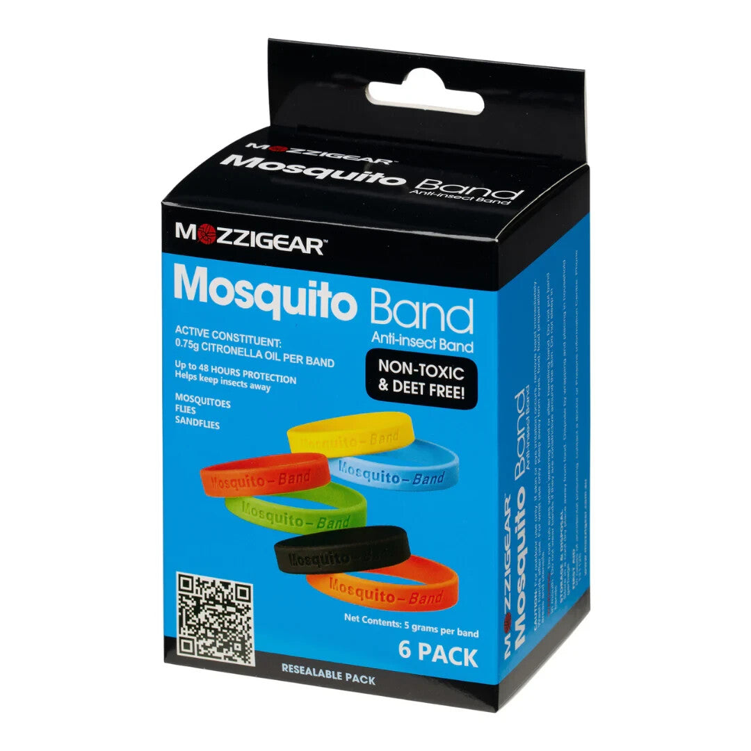 Mozzigear Mosquito Repellent Wrist Band Camping Hiking Insect Repelller 6 Pack
