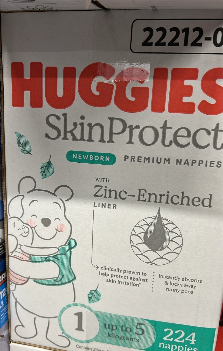 Huggies Unisex Ultimate Nappies Size 1 Newborn 224 Disposable Diapers Up to 5 kg