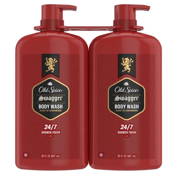 Old Spice Swagger Body Wash Scent of Cedarwood Shower Fresh Liquid Gel 2 x 887ml