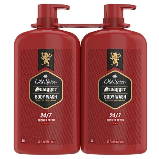 Old Spice Swagger Body Wash Scent of Cedarwood Shower Fresh Liquid Gel 2 x 887ml