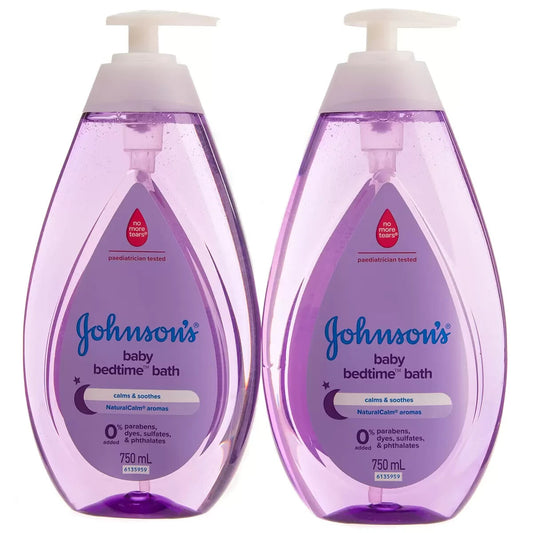 Johnson's Baby Bedtime Bath Hypoallergenic Liquid Soap Free Cleanser 2 x 750ml