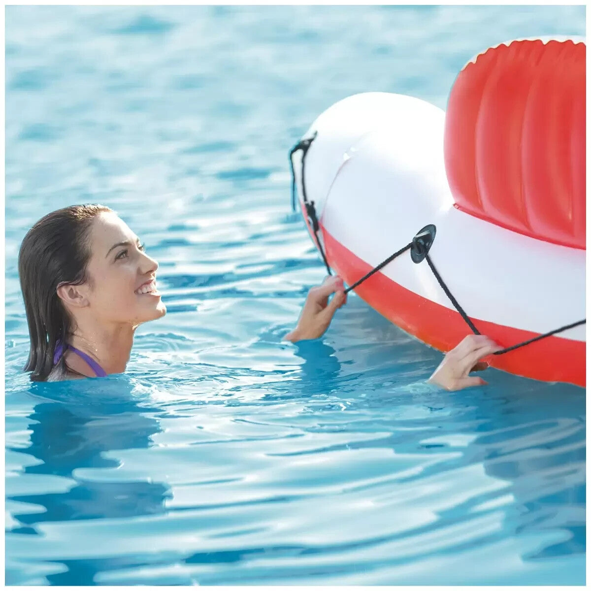 Intex Inflatable Island Float Marina Breeze Raft Ride On Water River Pool 259cm