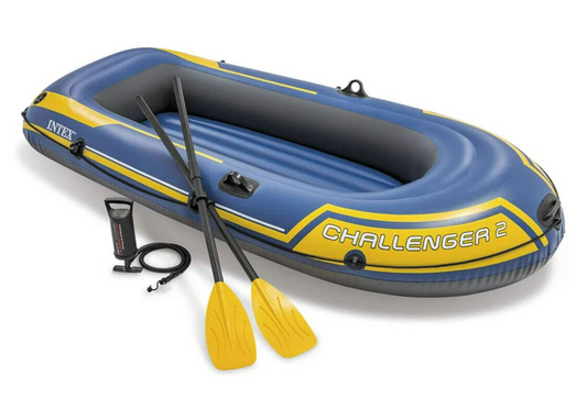 Intex Challenger Inflatable Kayak 2 Person Boat w/ Oars Pump Sports River Lake