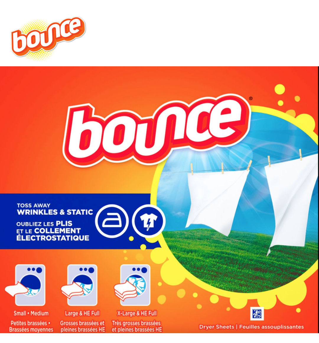 Bounce Fabric Softener Dryer Sheets Outdoor Fresh Scents Soft Clothes 2 x 160