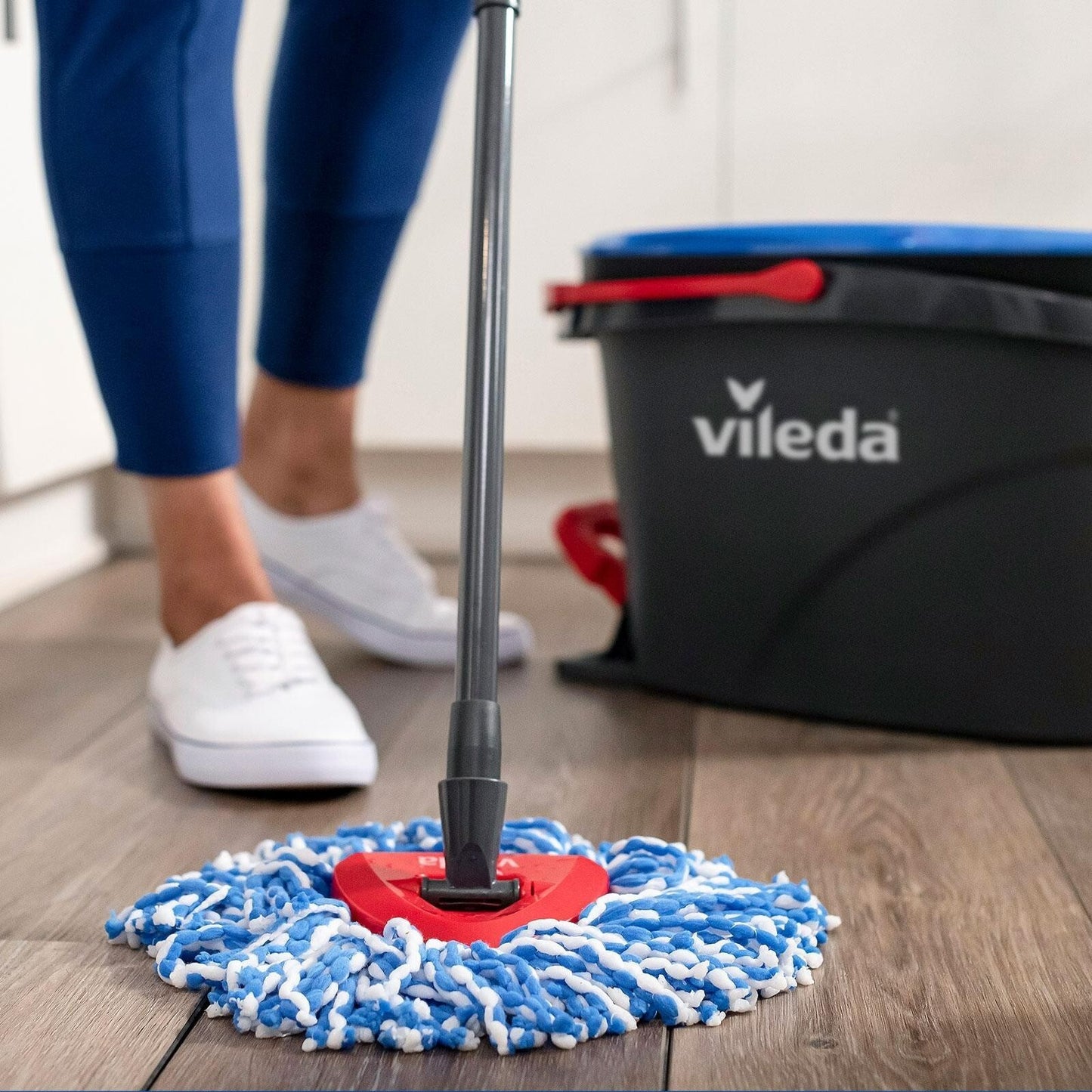 Vileda Rinse Clean Spin Mop & Bucket System Set Wood Tile Floor Cleaning