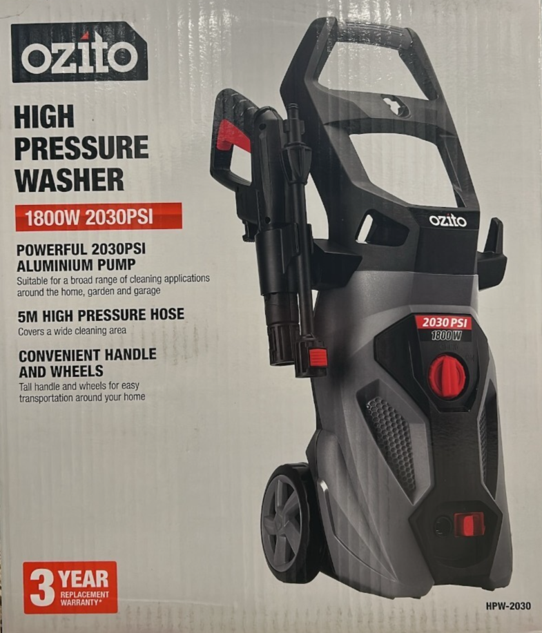 Ozito Pressure Washer Cleaner 1800W Electric Water Adjustable Spray 2030PSI