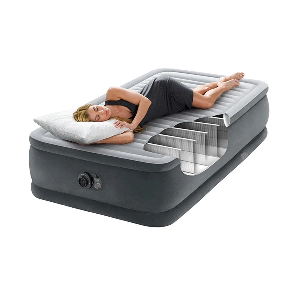 Intex Twin Inflatable Airbed Comfort Plush With Fiber Tech Rp 99x191x46cm